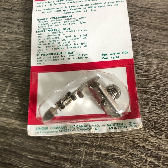 Vtg NOS Singer Zipper Cording Foot - Picture 3 of 10